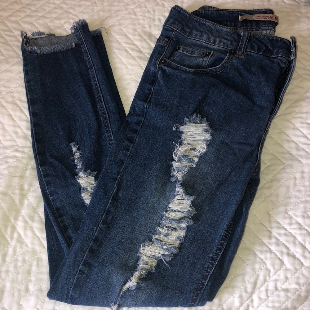 Distressed jeans
